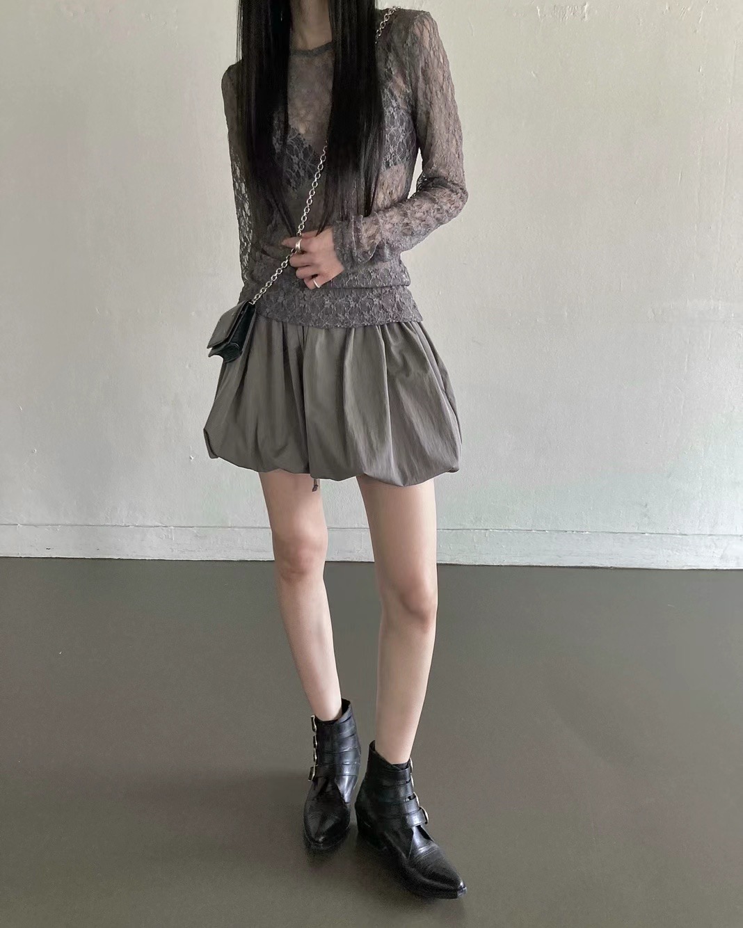 UNSANE韓國直郵東大門實拍女裝新款24春夏職業休閑真品短裙UNSANE短裙圖色3