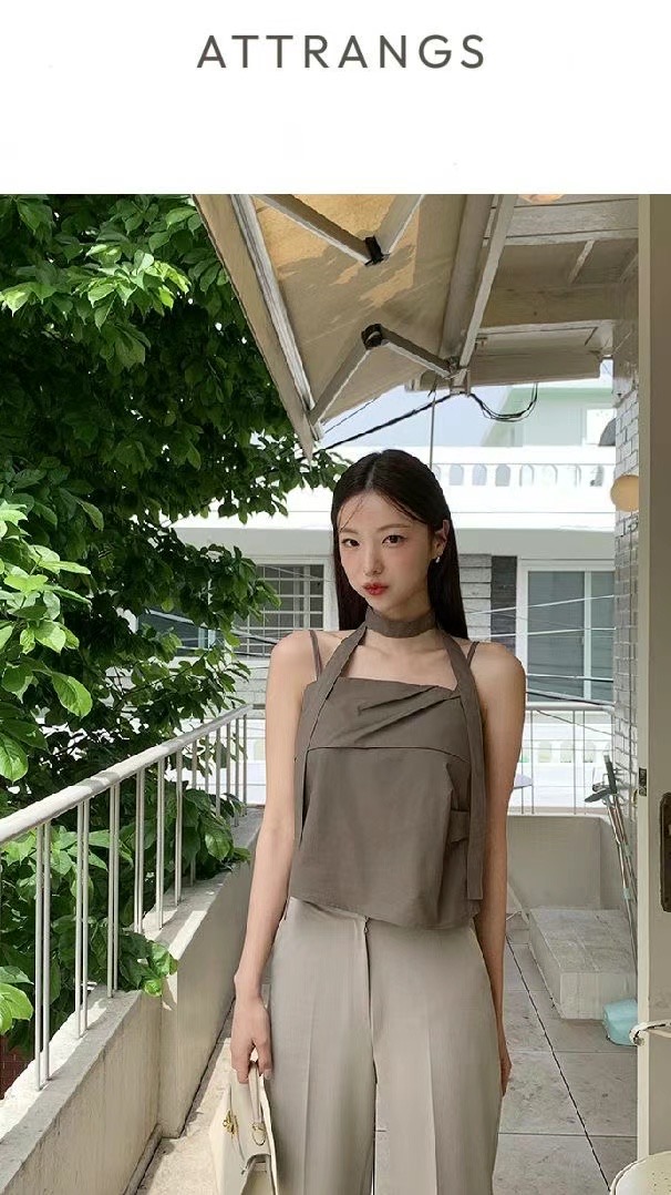 UNSANE直郵韓國代購女裝新款24春夏職業熱賣時尚吊帶背心UNSANE吊帶/背心