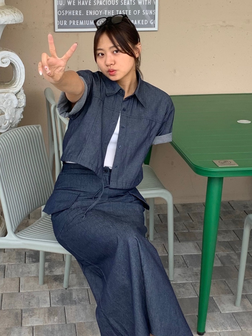 BONHEUR直郵韓國代購女裝新品人氣24春夏熱賣職業長裙口袋CHARMING長裙