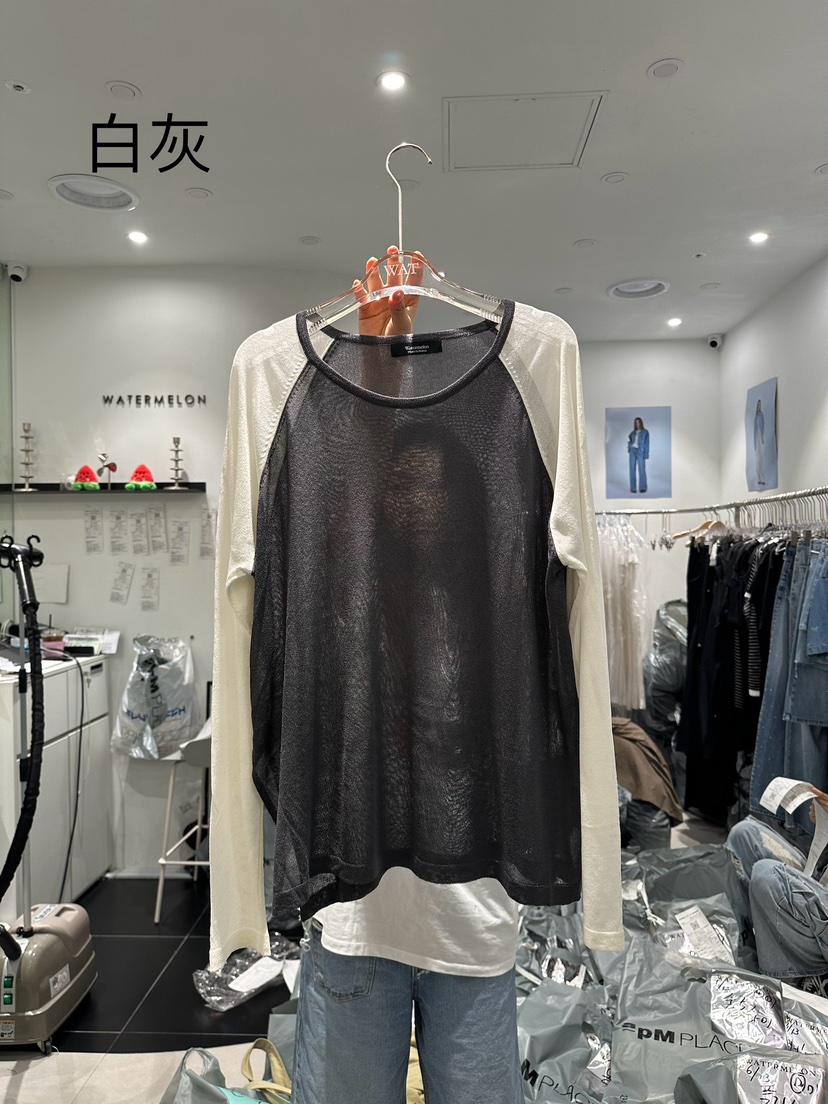 WATERMELON韓國直郵東大門實拍女裝新品休閑時尚人氣長袖T恤WATERMELON長袖T恤