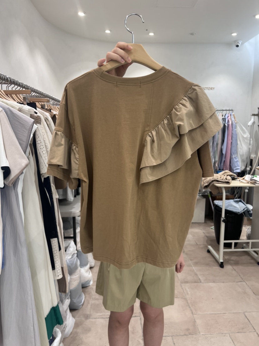 ANOTHER VICTORY韓國直郵東大門代購女裝新款職業T恤荷葉邊PRIVIET恤