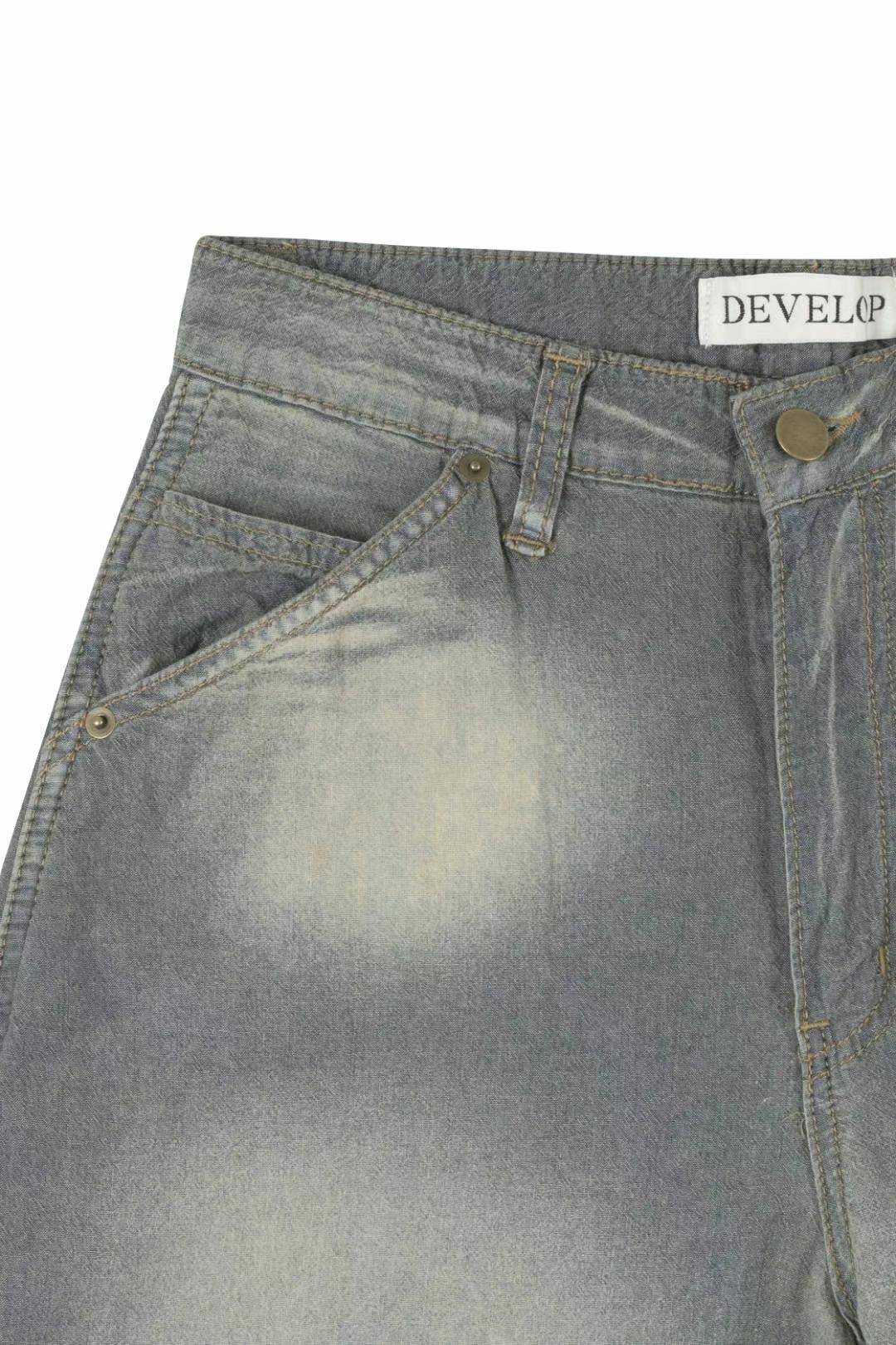 DEVELOP直郵韓國代購女裝新品熱賣職業推薦24春夏真品牛仔褲DEVELOP牛仔褲