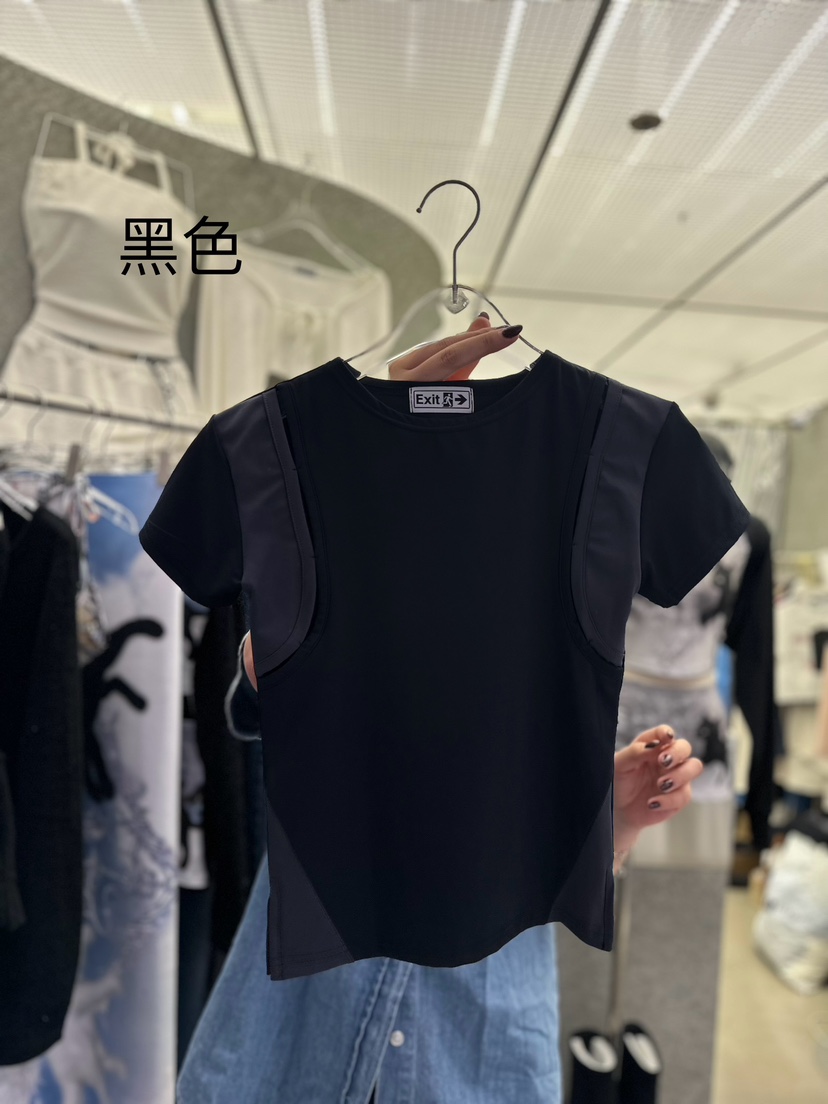 EXIT韓國直郵東大門實拍女裝新品24春夏時尚推薦休閑熱賣T恤EXITT恤圖色2