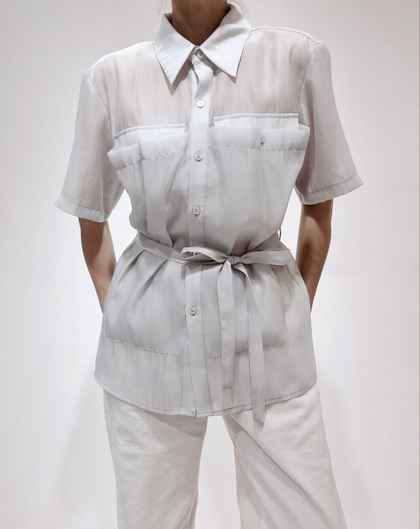 NEOUL/ahin雙領標簽韓國直郵女裝新品人氣熱賣襯衫蕾絲衫口袋NEOUL/ahin雙領標簽襯衫/蕾絲衫圖色2