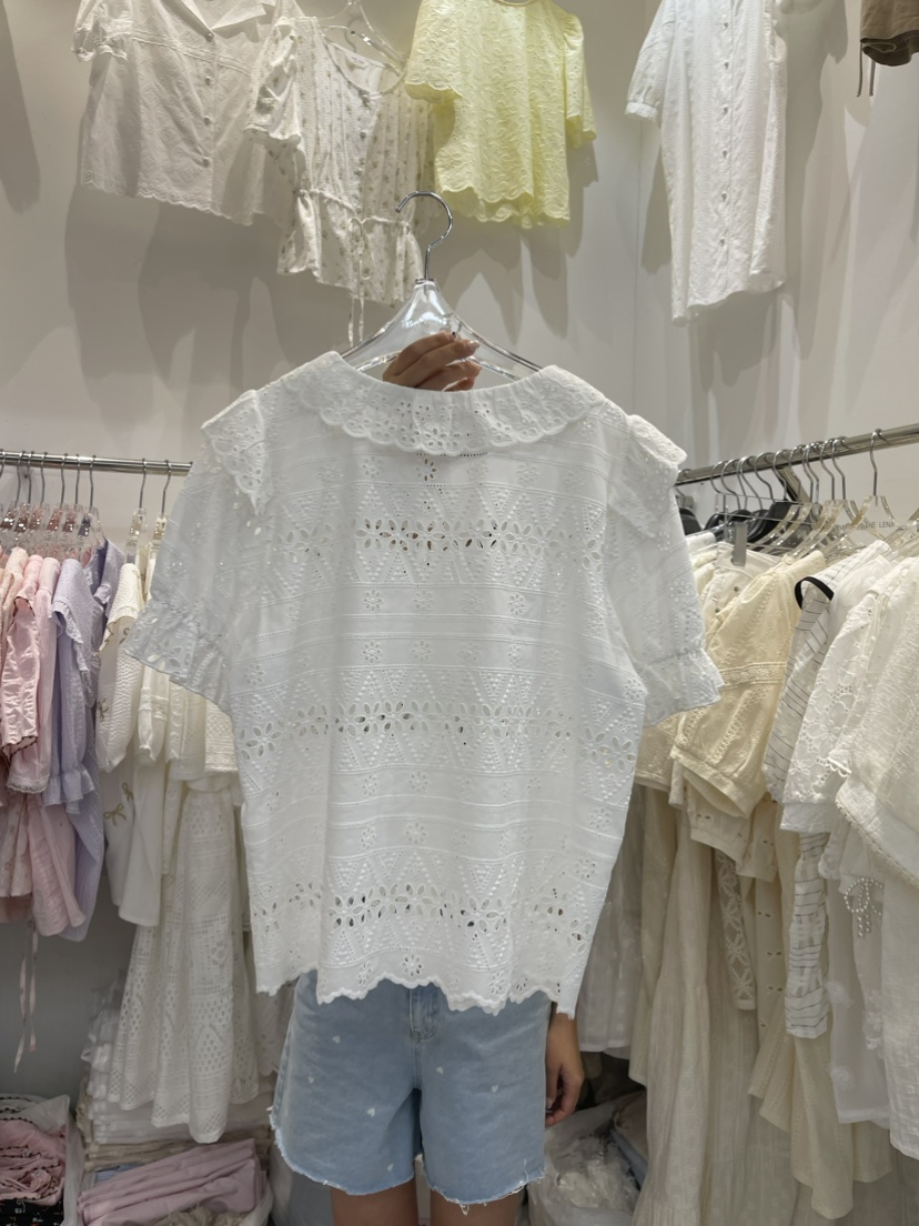 THE LENA韓國直郵女裝新品時尚真品職業休閑熱賣襯衫蕾絲衫NWEOL襯衫/蕾絲衫