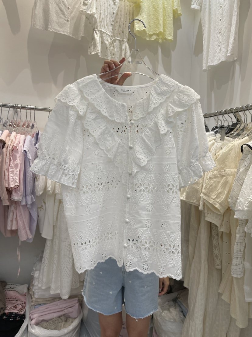 THE LENA韓國直郵女裝新品時尚真品職業休閑熱賣襯衫蕾絲衫NWEOL襯衫/蕾絲衫圖色1