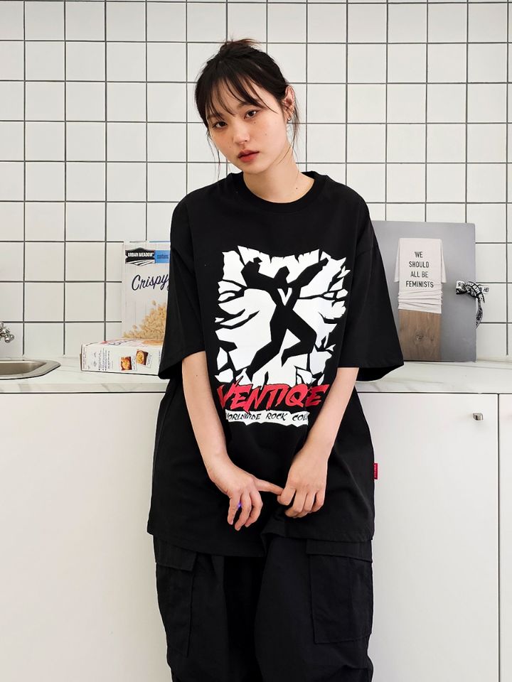 VENTIQUE韓國直郵東大門實拍女裝新款人氣休閑熱賣真品24春夏T恤VENTIQUET恤圖色2