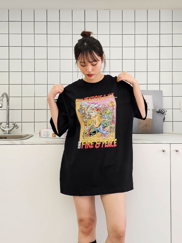 VENTIQUE韓國直郵東大門實拍女裝新款休閑24春夏人氣時尚T恤VENTIQUE-男裝T恤