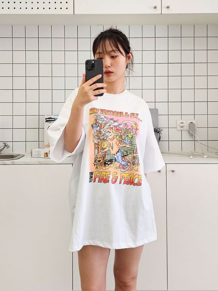 VENTIQUE韓國直郵東大門實拍女裝新款休閑24春夏人氣時尚T恤VENTIQUE-男裝T恤