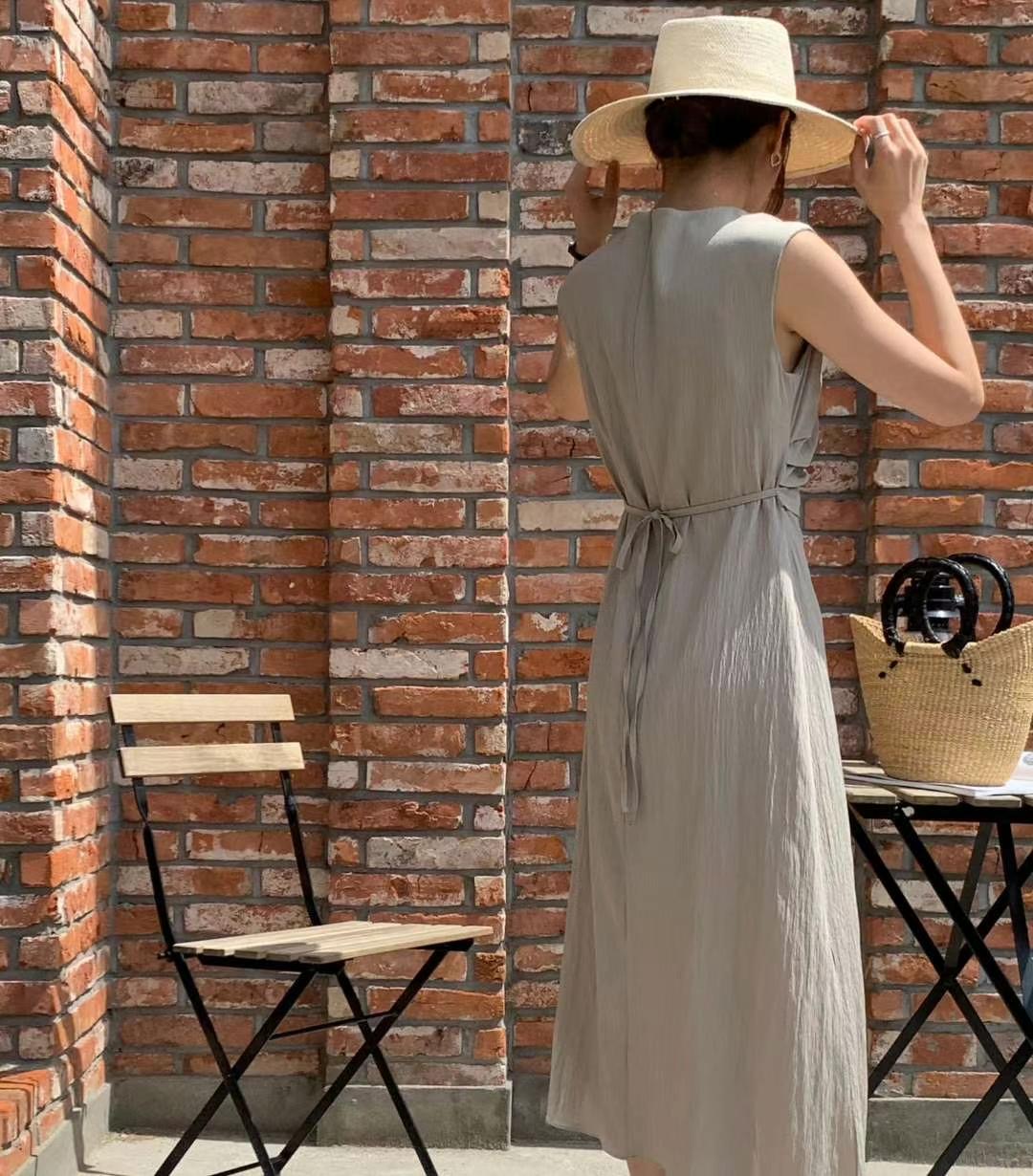 EL ROI韓國直郵女裝新品休閑真品職業時尚熱賣24春夏連衣裙CHOCOLATE-초콜렛-T連衣裙