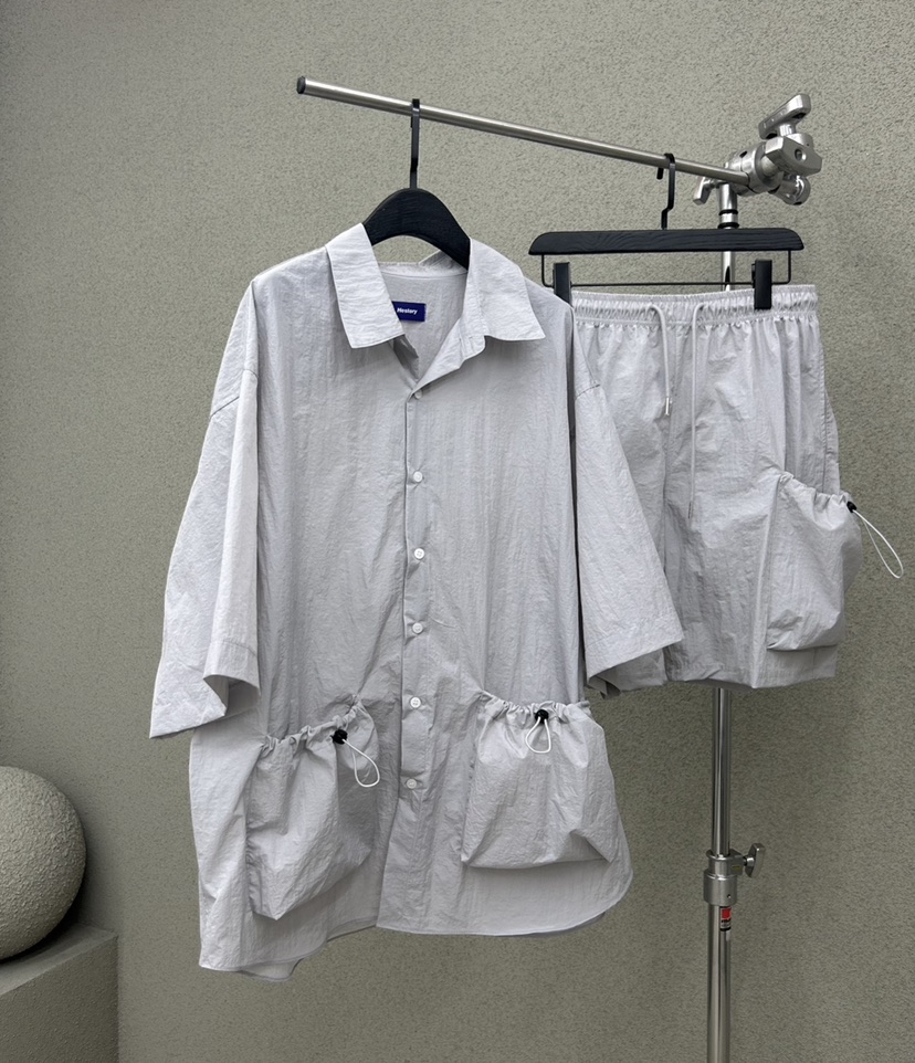 HESTORY韓國直郵女裝新品推薦休閑24春夏男士套裝口袋工裝HESTORY男士套裝圖色1