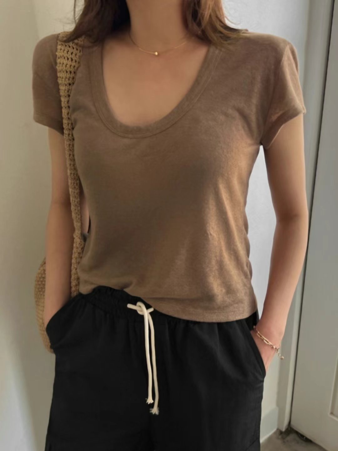 HHOLIC直郵韓國代購女裝新品休閑熱賣時尚職業推薦人氣24春夏T恤HHOLICT恤圖色1