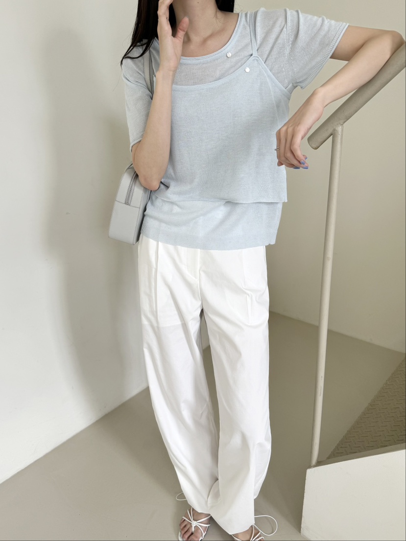 The any韓國直郵東大門實拍女裝新品24春夏人氣套裝兩件套MEMOIRE套裝