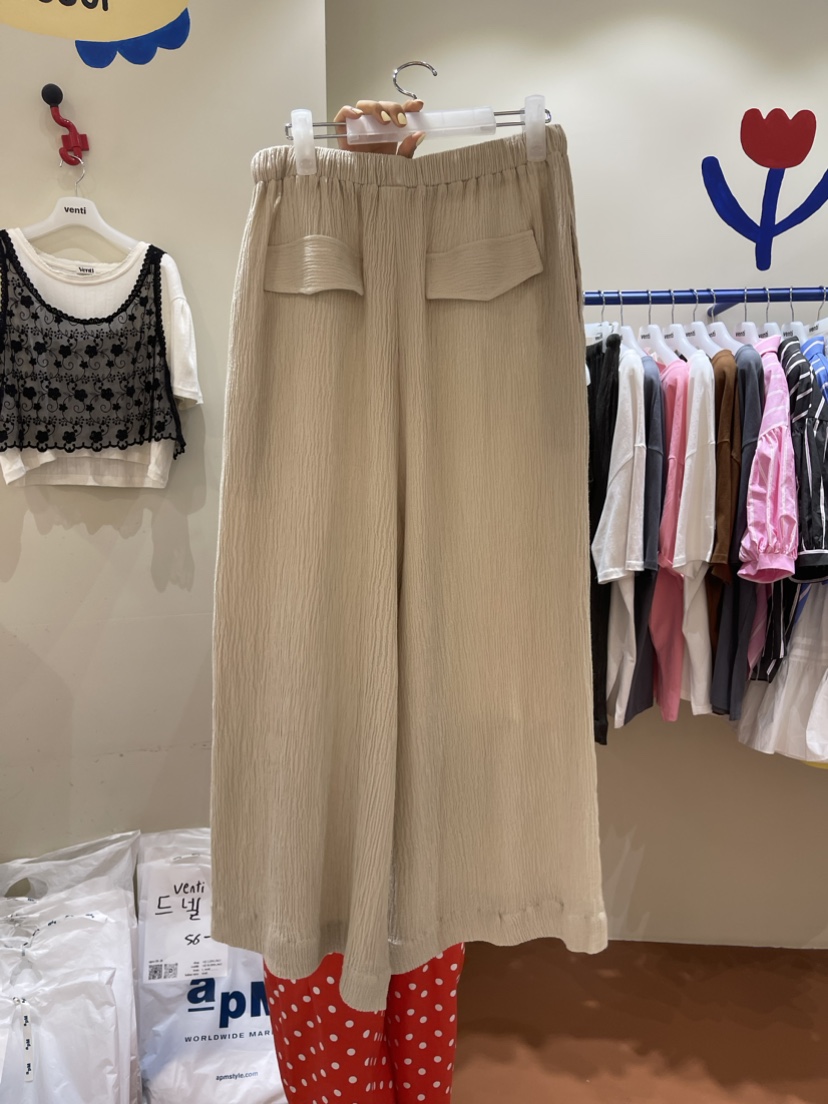 Venti韓國直郵東大門代購女裝新品職業真品推薦時尚休閑褲亞麻VENTI休閑褲