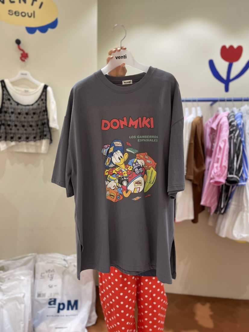 Venti韓國直郵東大門實拍女裝新品休閑時尚職業熱賣真品T恤VENTIT恤圖色3