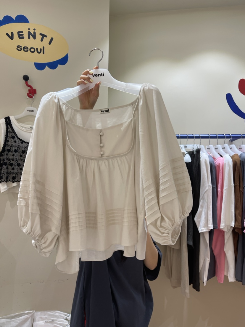 Venti韓國直郵東大門代購女裝新品時尚休閑人氣推薦襯衫蕾絲衫VENTI襯衫/蕾絲衫圖色2