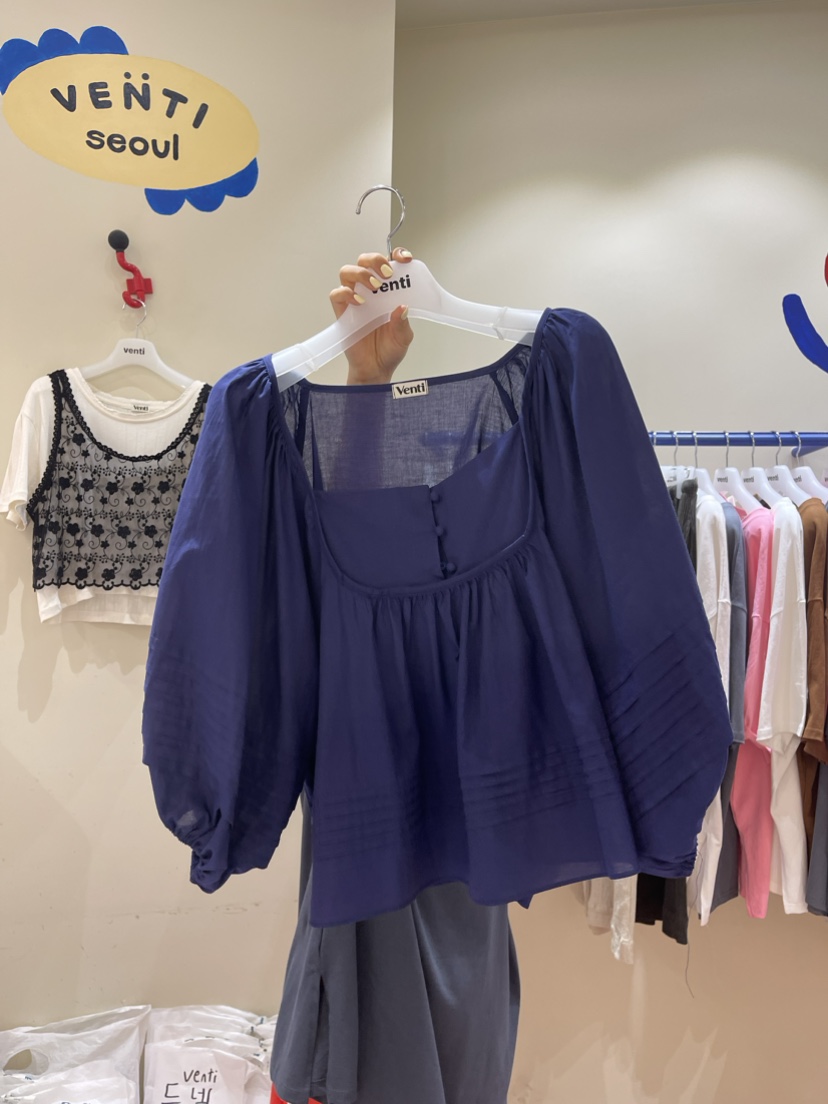 Venti韓國直郵東大門代購女裝新品時尚休閑人氣推薦襯衫蕾絲衫VENTI襯衫/蕾絲衫圖色5