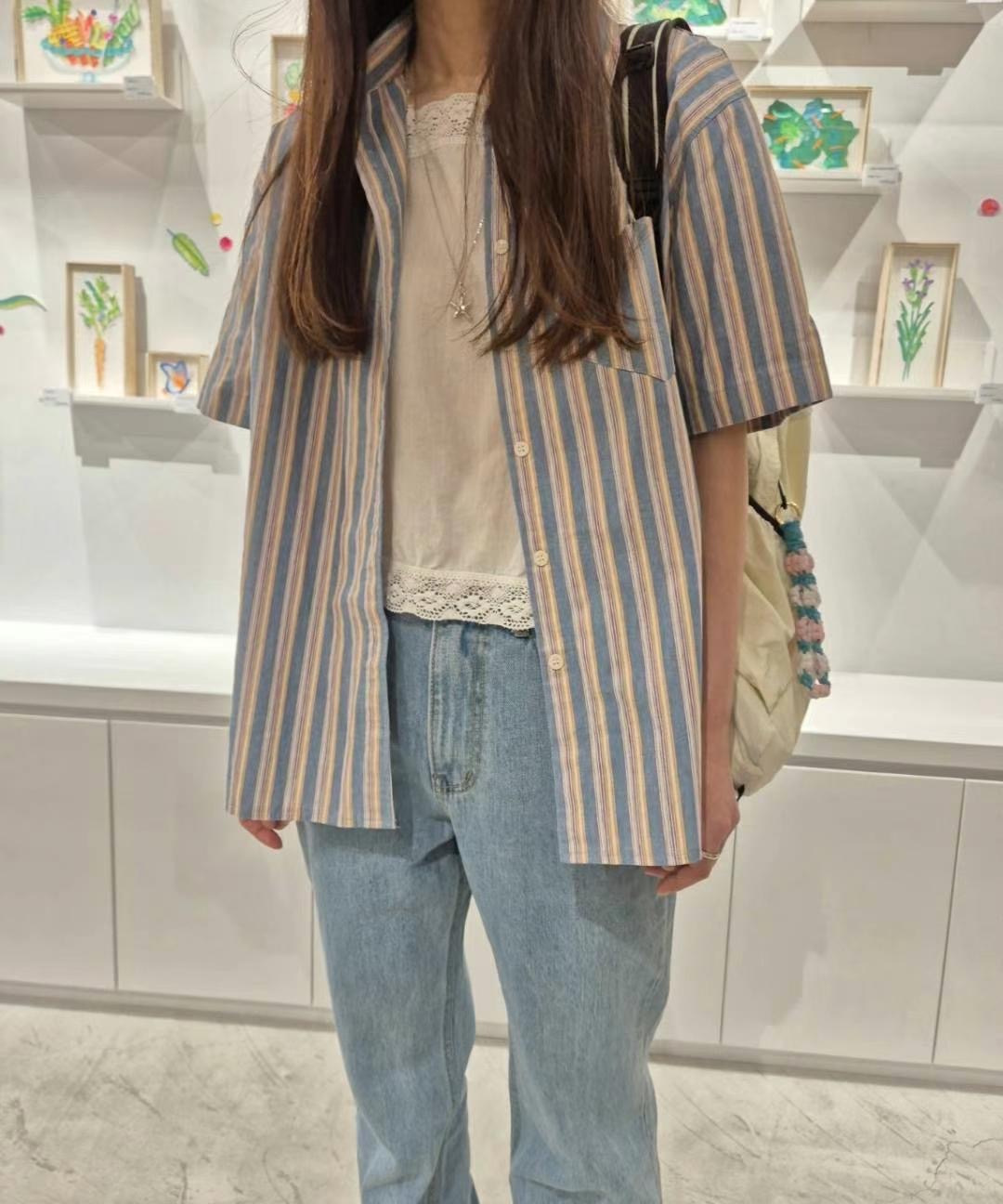 BOUNDARY直郵韓國代購女裝新款24春夏熱賣職業襯衫蕾絲衫BOUNDARY襯衫/蕾絲衫