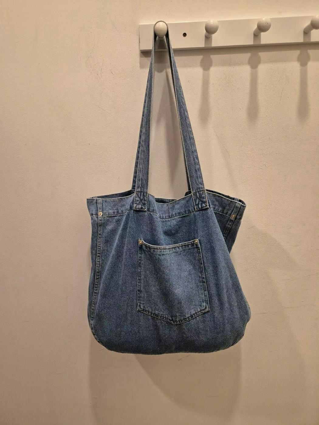 BOUNDARY韓國直郵東大門代購女裝新品休閑單肩斜跨包牛仔布口袋BOUNDARY單肩/斜跨包圖色2