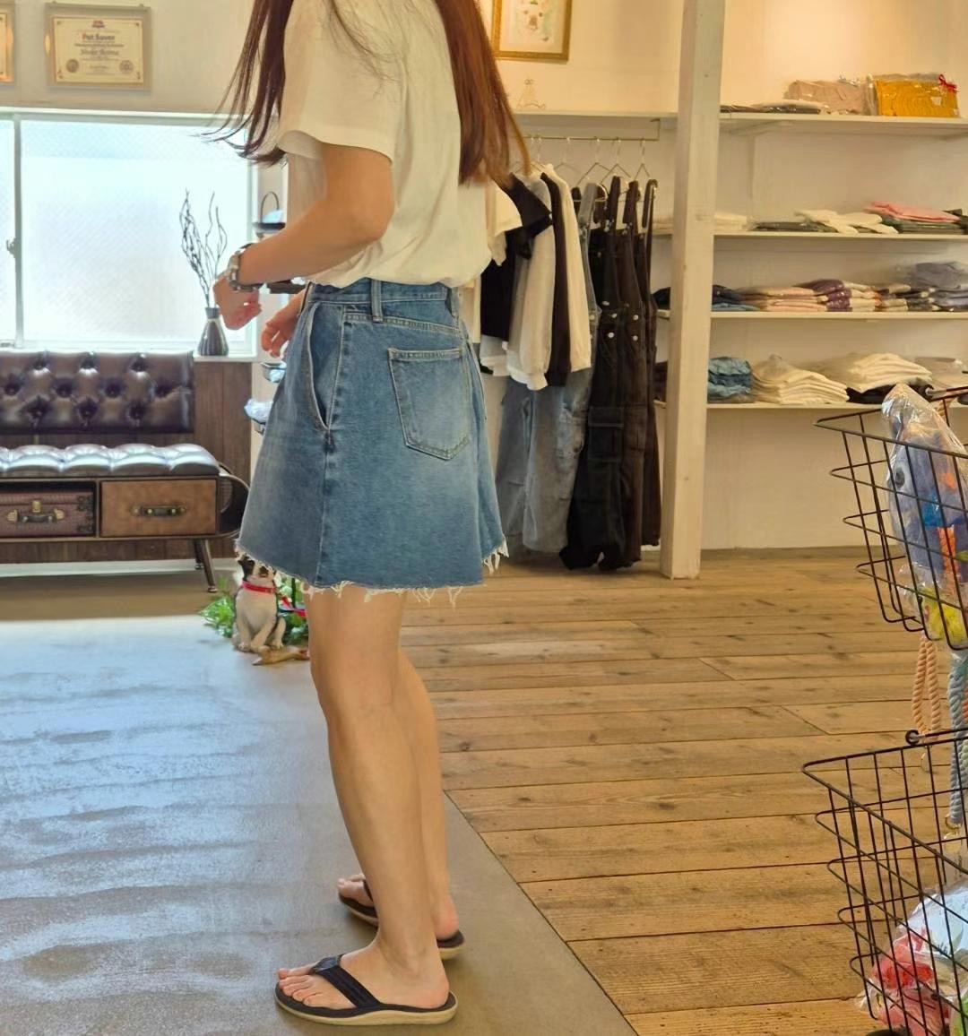 BOUNDARY韓國直郵東大門代購女裝新款職業休閑人氣短褲牛仔布BOUNDARY短褲