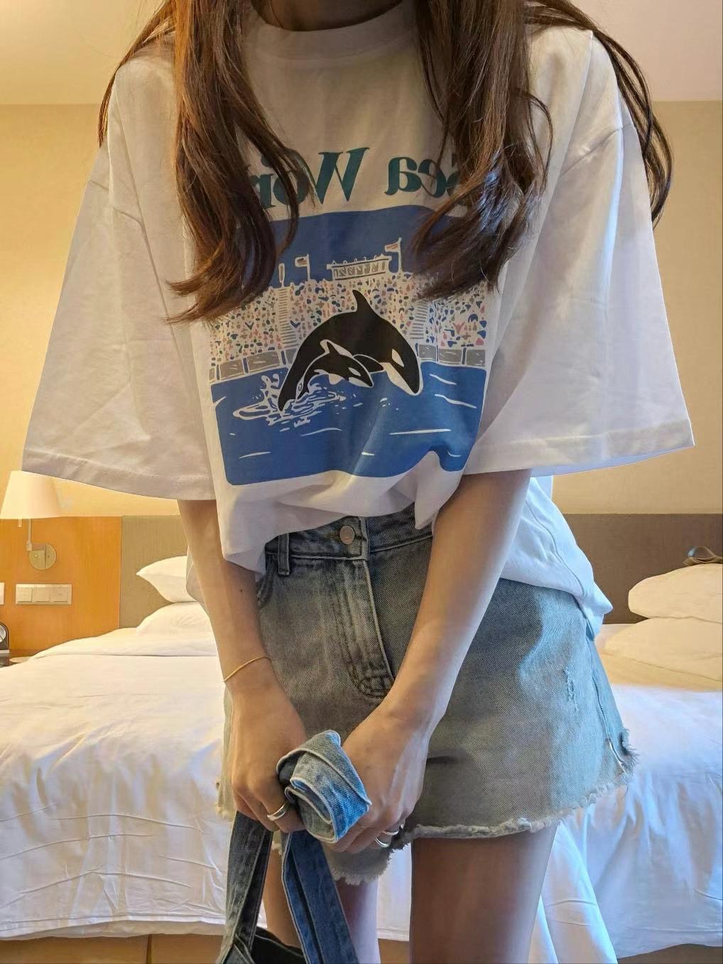 BOUNDARY韓國直郵東大門代購女裝新款24春夏職業休閑熱賣T恤BOUNDARYT恤
