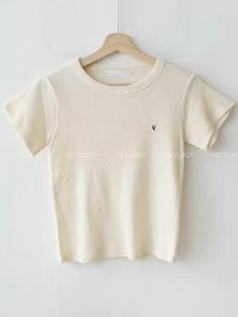 MYCABINET韓國直郵東大門代購女裝新品職業24春夏T恤刺繡MYCABINETT恤圖色2