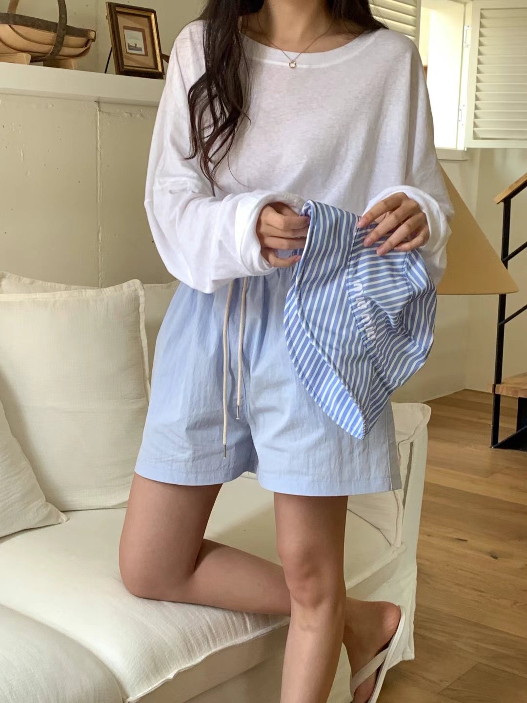 O SENSE-오센스-T韓國直郵東大門實拍女裝新款休閑熱賣短褲LE VAIR短褲