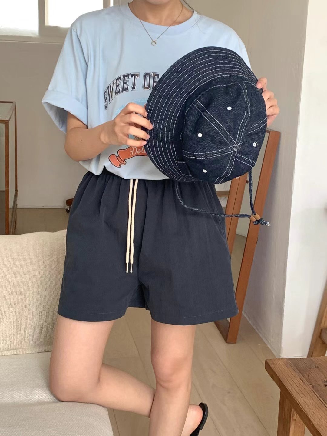 O SENSE-오센스-T韓國直郵東大門實拍女裝新款休閑熱賣短褲LE VAIR短褲圖色4