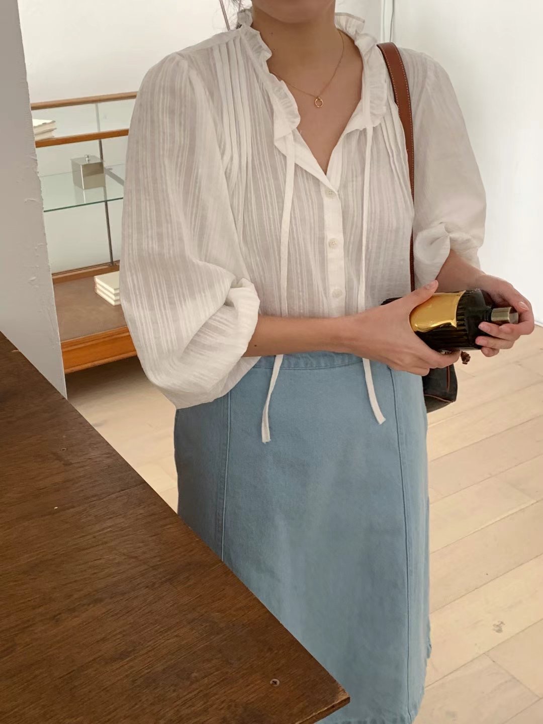 O SENSE-오센스-T韓國直郵東大門代購女裝新品熱賣襯衫蕾絲衫LE VAIR襯衫/蕾絲衫圖色2