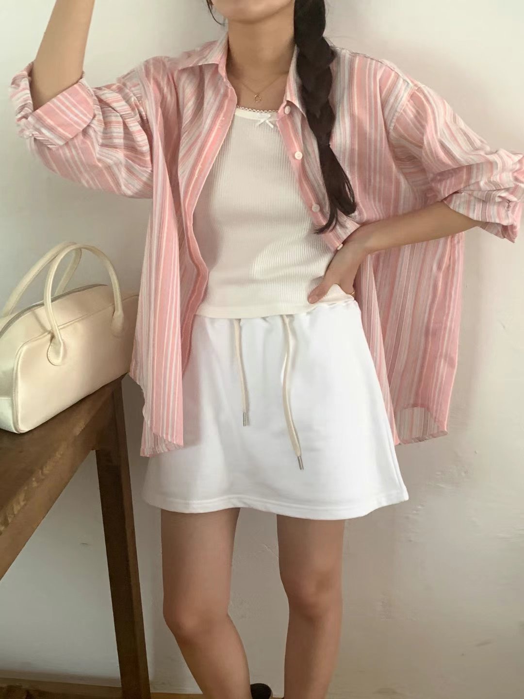 O SENSE-오센스-T韓國直郵東大門代購女裝新款24春夏襯衫蕾絲衫LE VAIR襯衫/蕾絲衫