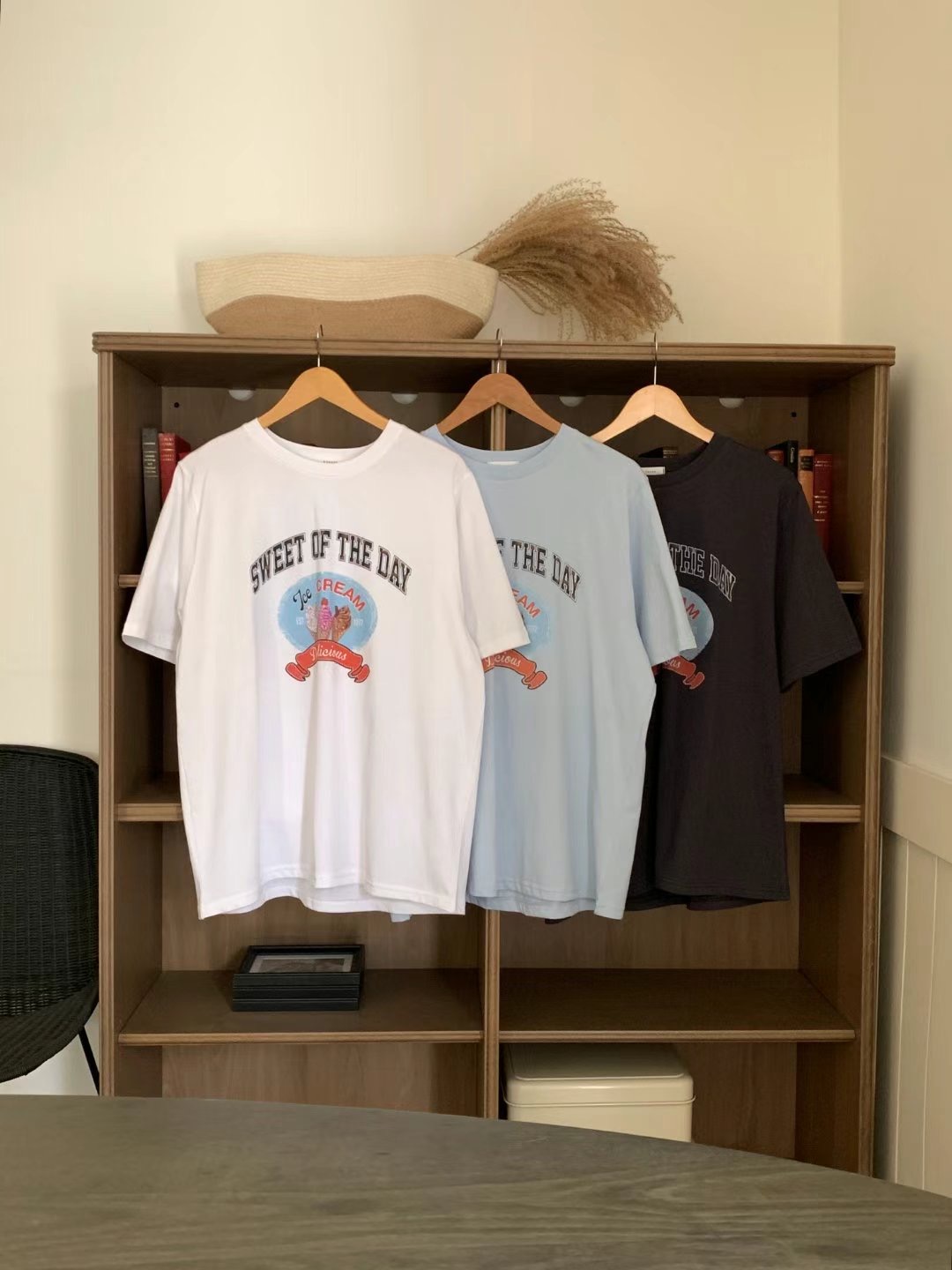 O SENSE-오센스-T韓國直郵女裝新品休閑人氣職業24春夏T恤LE VAIRT恤圖色2左二色