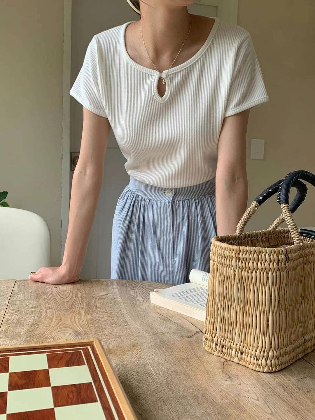 AREING韓國直郵女士新款職業推薦24春夏時尚熱賣真品人氣T恤AREINGT恤圖色3