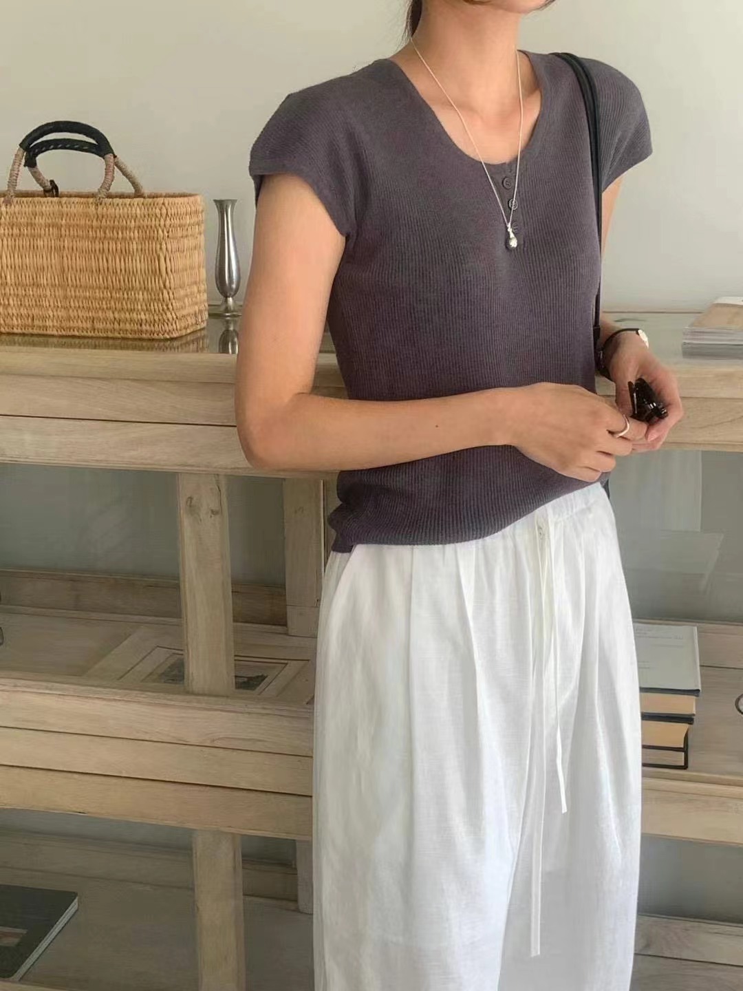 OUS.SEOUL直郵韓國代購女裝新款推薦真品時尚職業熱賣針織衫OUS.SEOUL針織衫