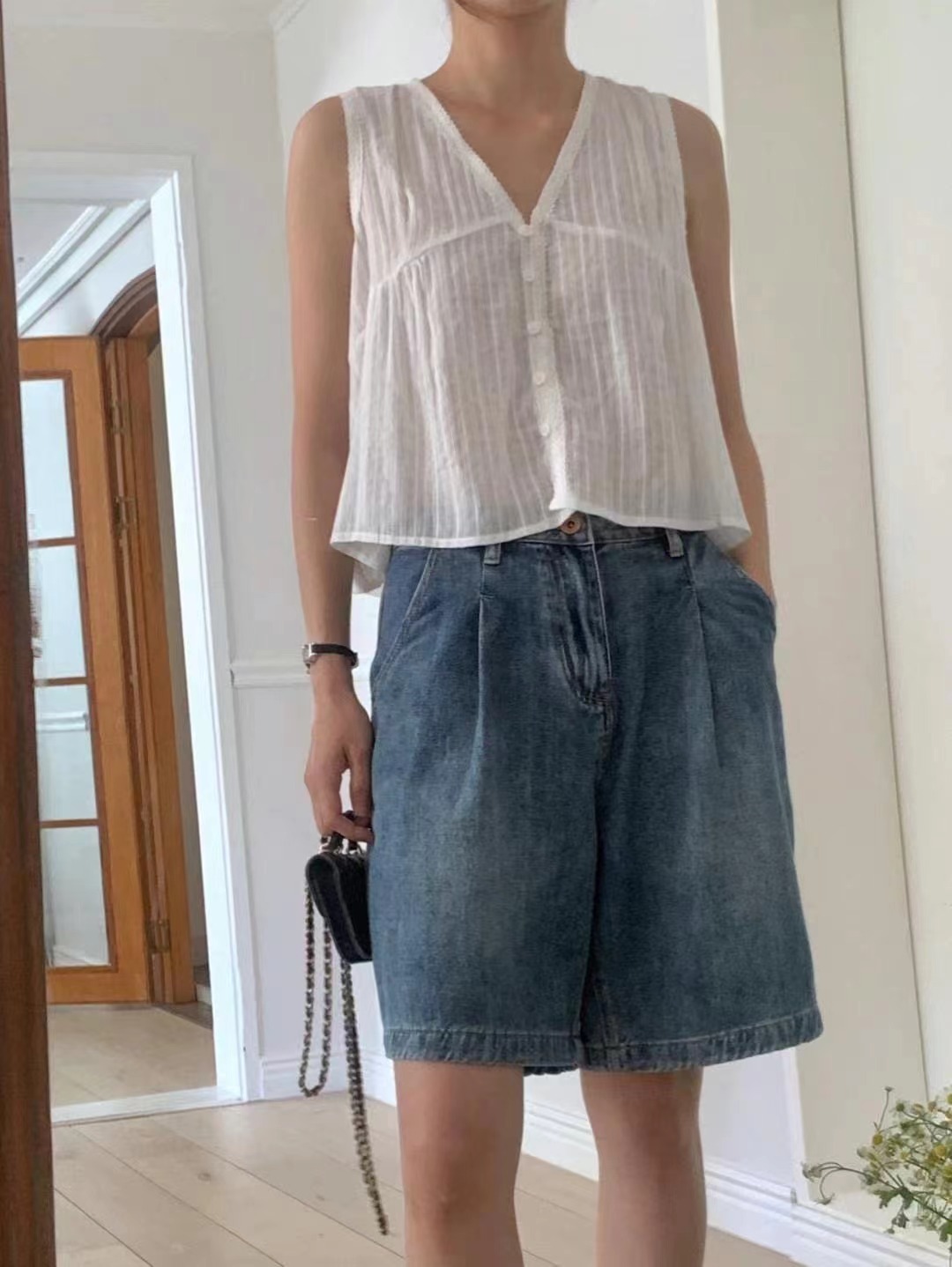 OUS.SEOUL韓國直郵東大門實拍女裝新品時尚24春夏吊帶背心OUS.SEOUL吊帶/背心