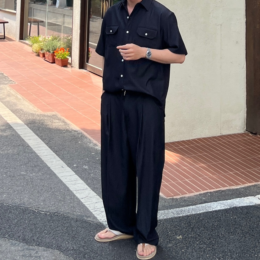 ROA-男裝韓國直郵東大門實拍女裝新款真品休閑褲人字紋天絲ROA休閑褲