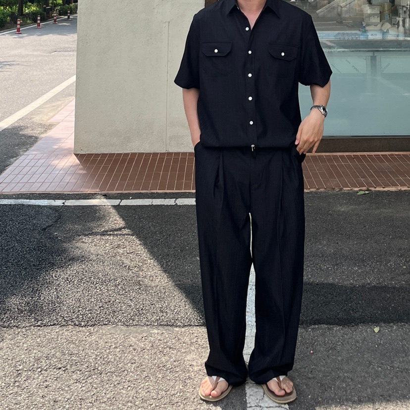 ROA-男裝韓國直郵東大門實拍女裝新款真品休閑褲人字紋天絲ROA休閑褲