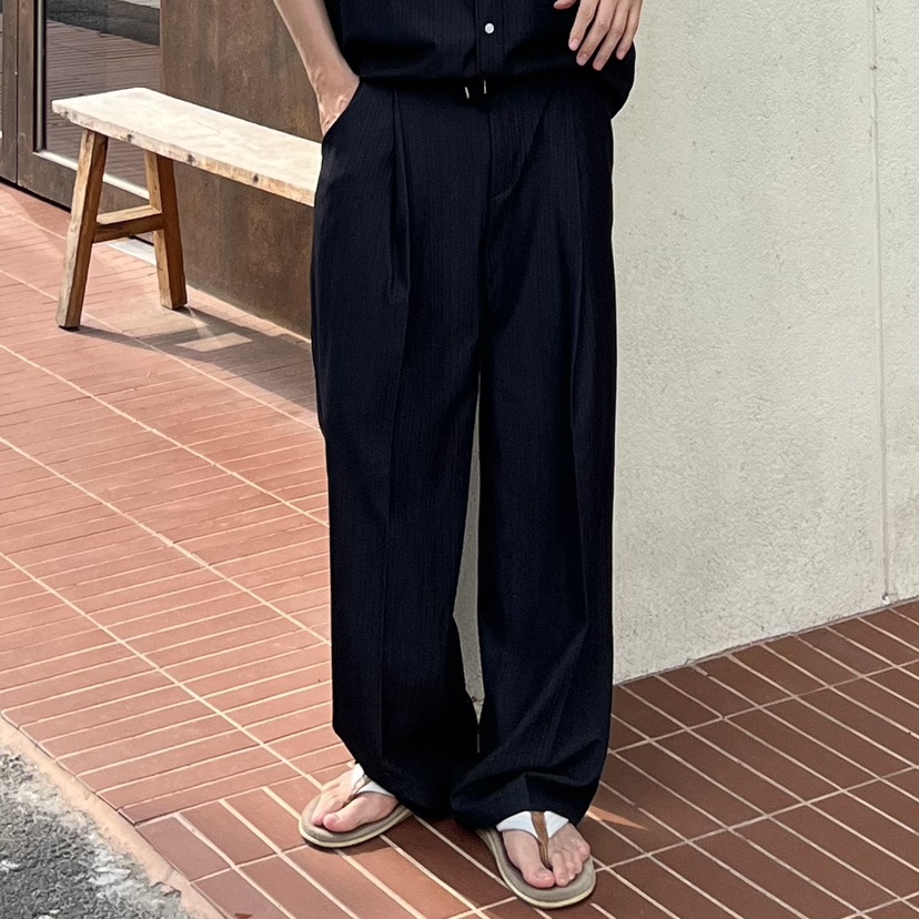 ROA-男裝韓國直郵東大門實拍女裝新款真品休閑褲人字紋天絲ROA休閑褲