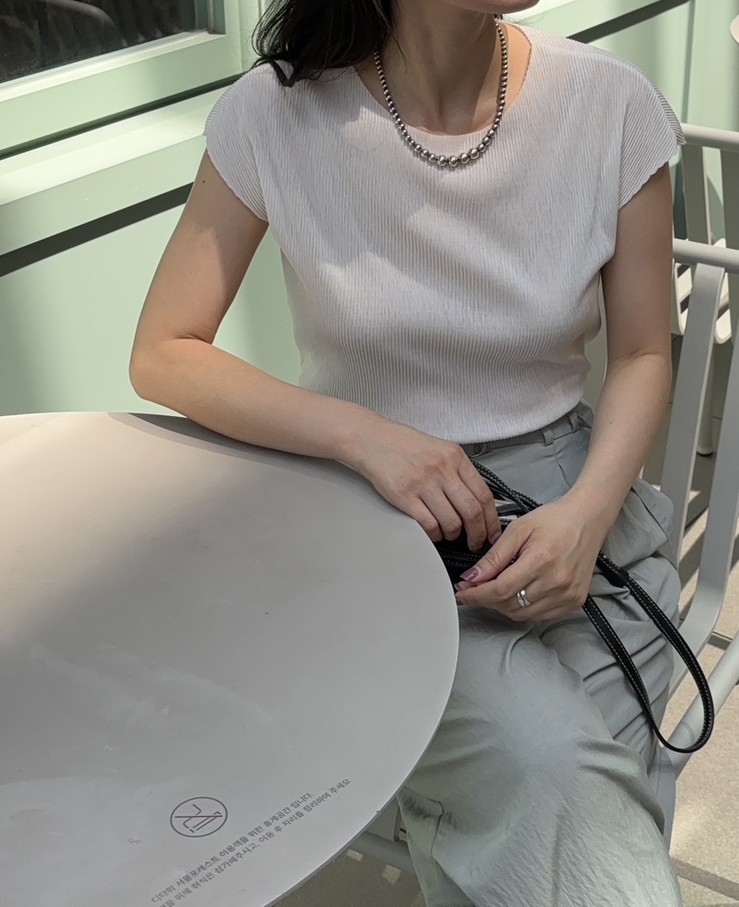 Sendtwo韓國直郵東大門代購女裝新款人氣推薦真品24春夏T恤褶皺SENDTWOT恤