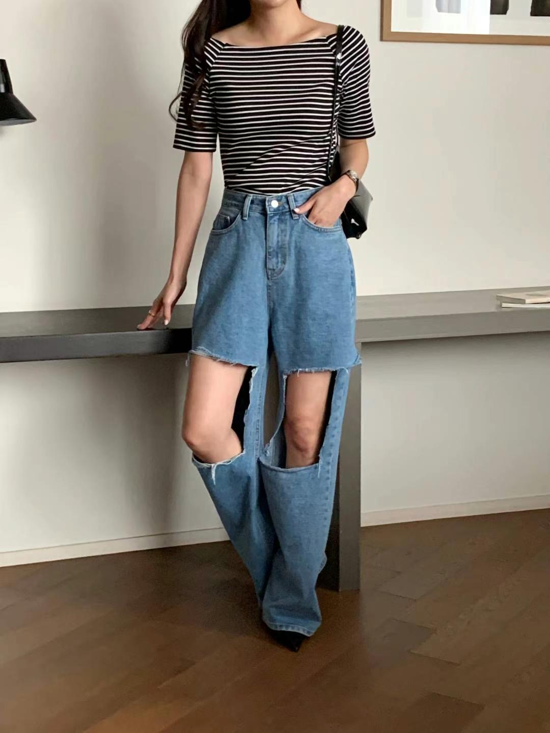 INDIGO-OT直郵韓國代購女裝新款真品職業休閑推薦24春夏牛仔褲INDIGO牛仔褲