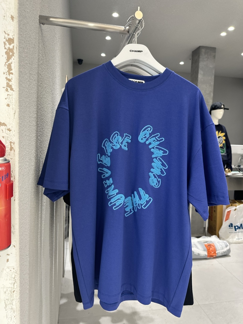 LOAFER直郵韓國代購女裝新款推薦人氣熱賣職業時尚24春夏T恤刺繡CHAMPT恤圖色2