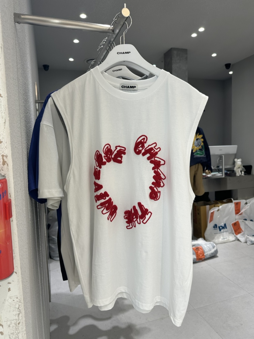 LOAFER韓國直郵女裝新款真品熱賣24春夏職業休閑人氣T恤刺繡CHAMPT恤圖色1