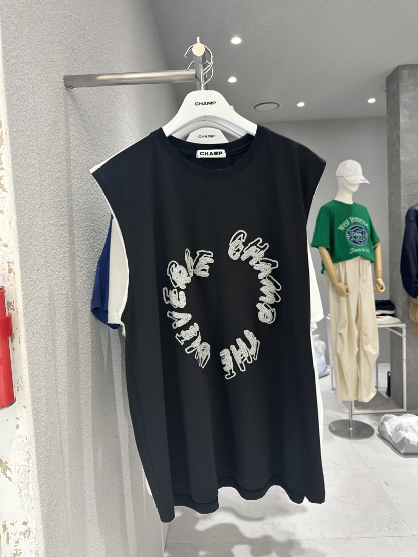 LOAFER韓國直郵女裝新款真品熱賣24春夏職業休閑人氣T恤刺繡CHAMPT恤圖色3