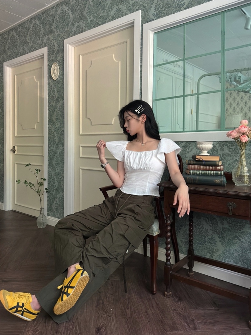 AVEC-OT韓國直郵女裝新款真品職業推薦24春夏襯衫蕾絲衫EIGHTGLOW襯衫/蕾絲衫