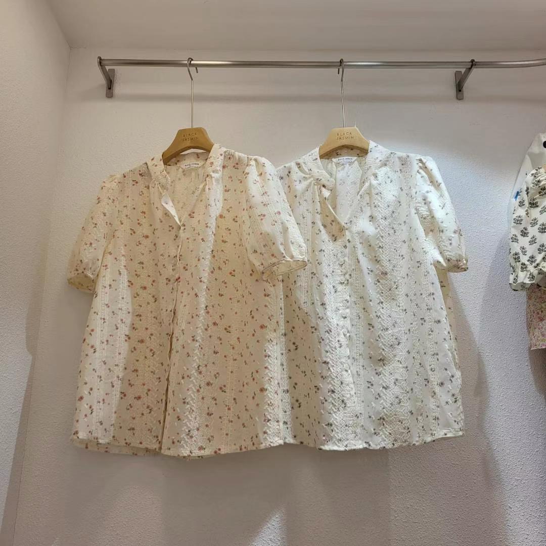 BLACK JASMIN韓國直郵女裝新品休閑真品推薦時尚襯衫蕾絲衫BLACK JASMIN襯衫/蕾絲衫
