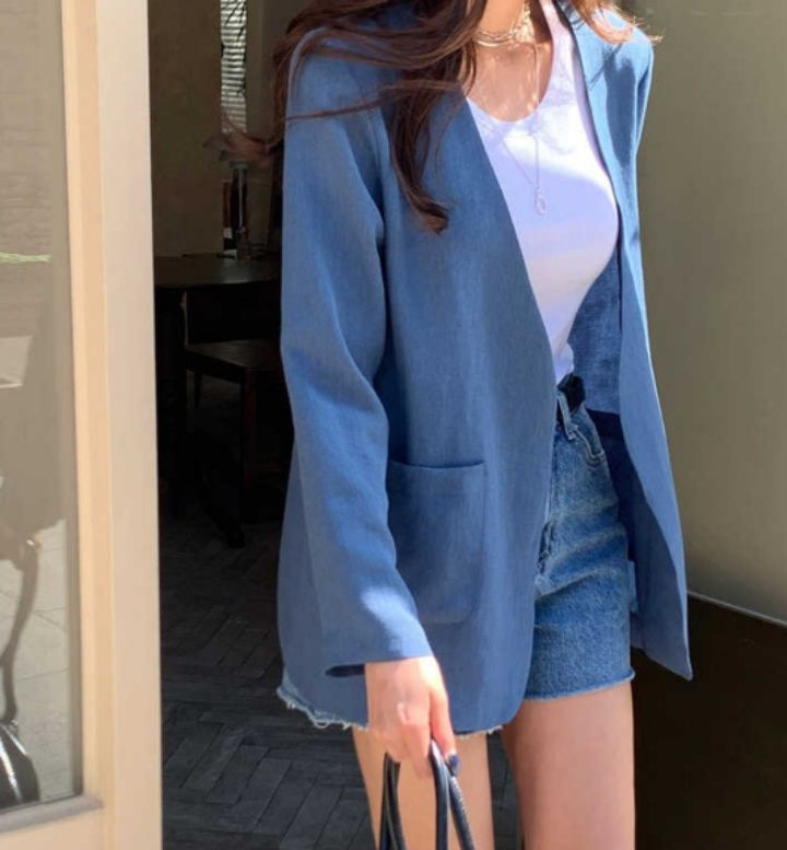 DORI韓國直郵女裝新款推薦時尚人氣職業真品24春夏休閑夾克OURR夾克
