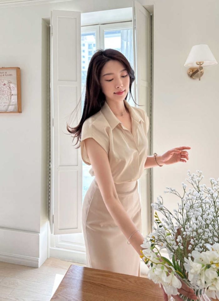 DORI韓國直郵東大門實拍女裝新品休閑真品24春夏襯衫蕾絲衫OURR襯衫/蕾絲衫