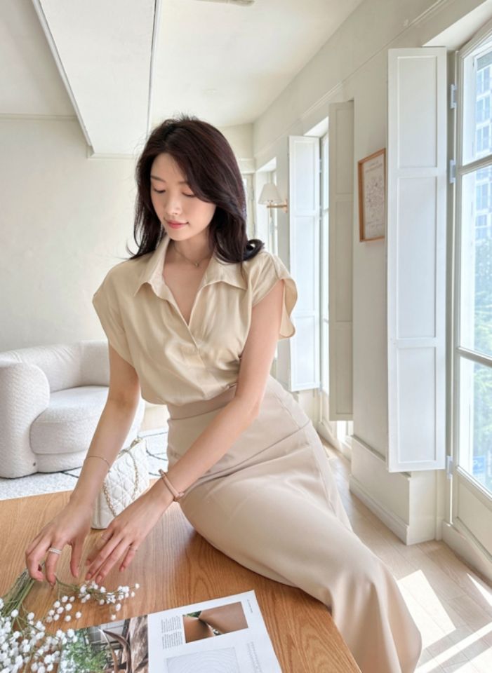 DORI韓國直郵東大門實拍女裝新品休閑真品24春夏襯衫蕾絲衫OURR襯衫/蕾絲衫