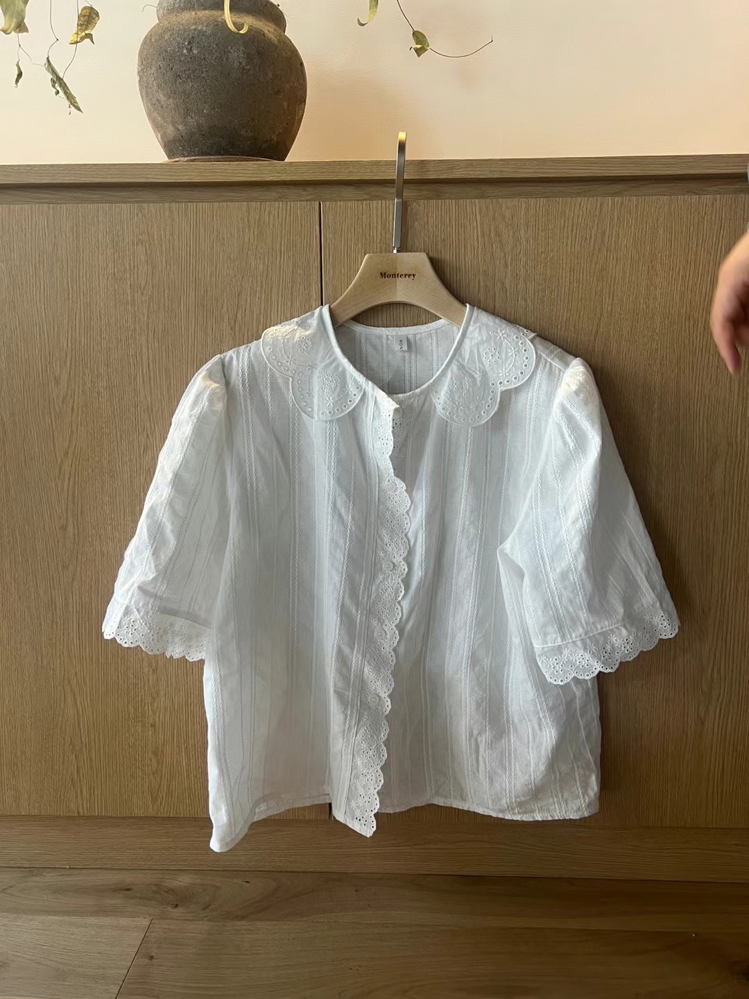 MONTEREY韓國直郵女裝新品24春夏時尚推薦休閑襯衫蕾絲衫MONTEREY襯衫/蕾絲衫