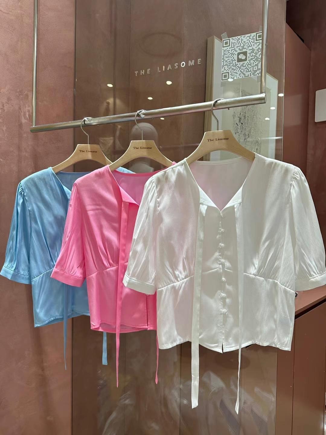 THE LIASOME直郵韓國代購女裝新品推薦時尚24春夏襯衫蕾絲衫THE LIASOME襯衫/蕾絲衫
