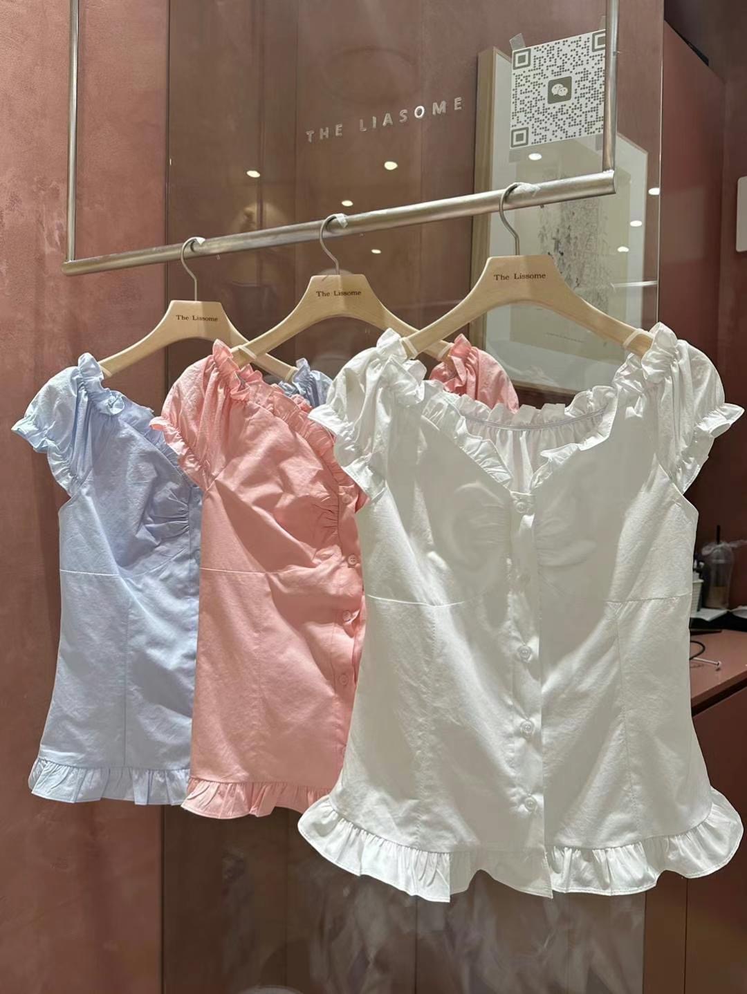 THE LIASOME韓國直郵女裝新款24春夏熱賣休閑襯衫蕾絲衫THE LIASOME襯衫/蕾絲衫